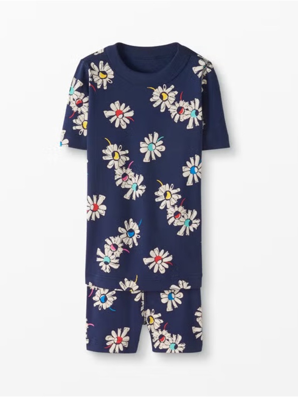 Hanna Andersson Navy Daisy Short-Sleeve Pajama Set
